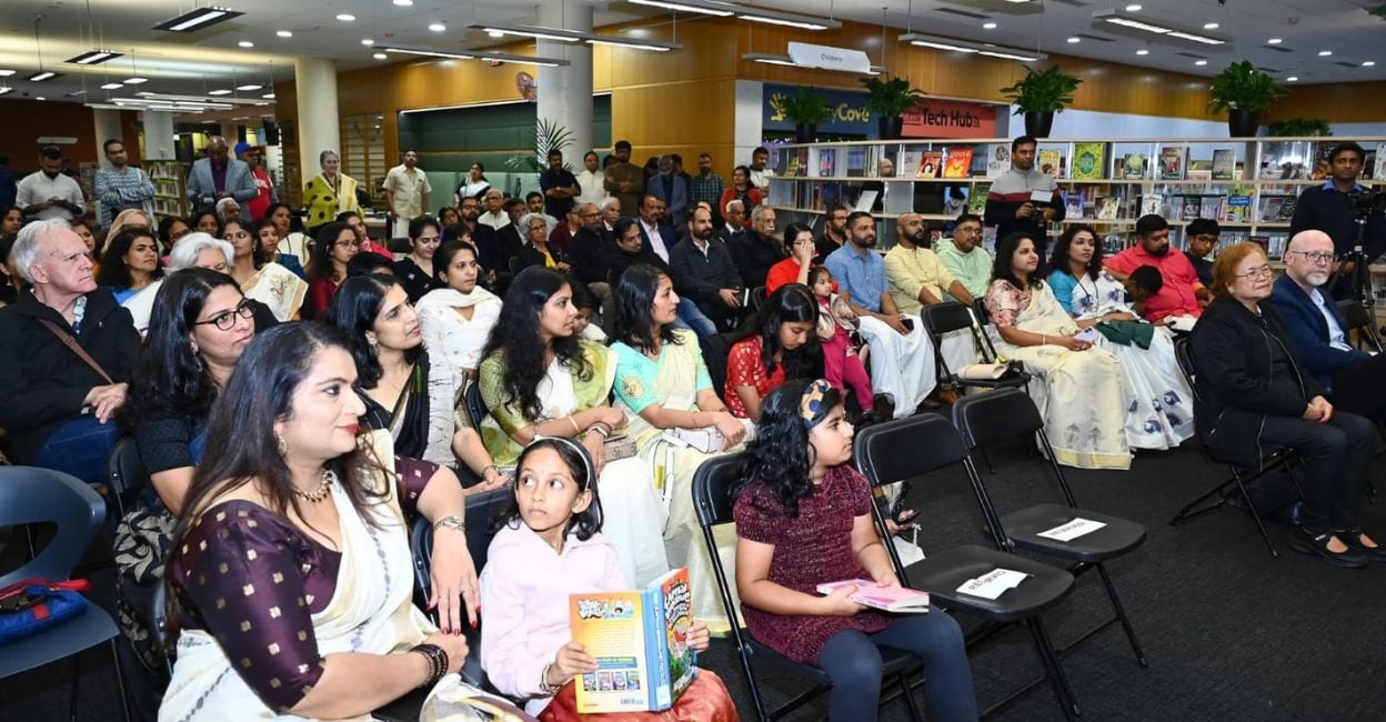 People attending the launch event of the Malayalam section at the library. Photo: Special Arrangement